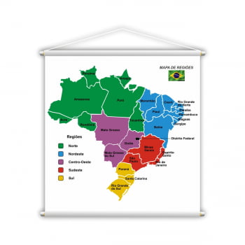Mapa Regiões do Brasil + Planisfério Político Kit 2 Banners