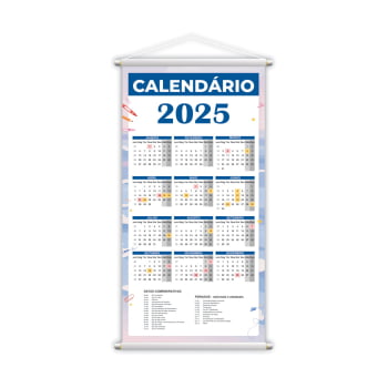 Calendário Escolar 2025 Banner Pedagógico Painel Lona