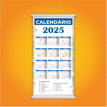 Calendário Escolar 2025 Banner Pedagógico Painel Lona