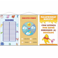 Kit com 3 Banners escolares pedagógicos para educação infantil 