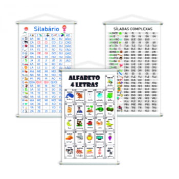 Silabário + Complexo + Alfabeto Kit 3 Banners