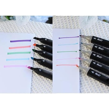 Kit Canetinha Marcadora De Ponta Dupla Profissional Para Colorir