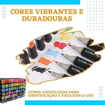 Kit Canetinha Marcadora De Ponta Dupla Profissional Para Colorir