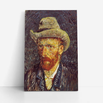 Quadro Van Gogh Autorretrato com Chapéu Canvas Látex