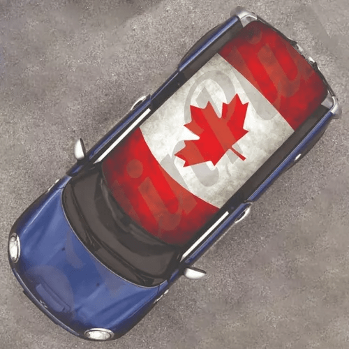 Adesivo Teto Bandeira Canadá Envelhecida 190x110cm