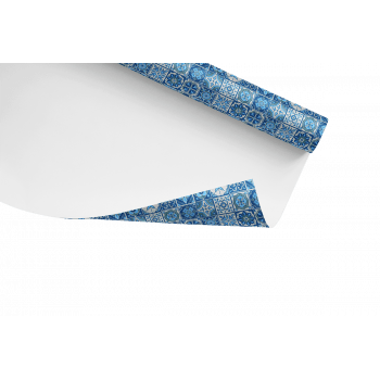 Papel De Parede Adesivo Azulejo Arabesco Tons de Azul 2,80m 