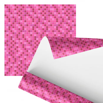 Papel De Parede Adesivo Azulejo Pastilha Rosa Pink 2,80m
