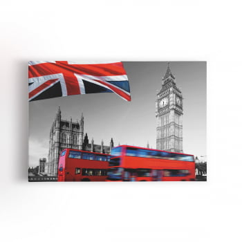 Big Ben Londres Onibus Vermelho Quadro Canvas