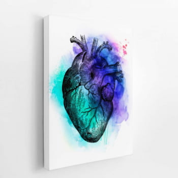 Coração Arte Colorido Minimalista Quadro Canvas