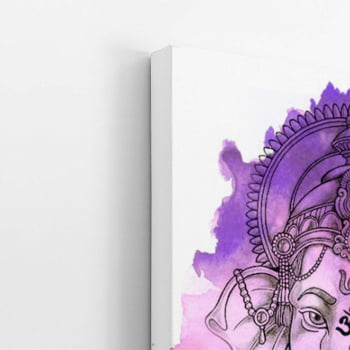Ganesha Deus Hindu Aquarela Roxo Quadro Canvas