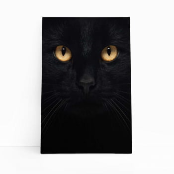 Gato Preto Animal Pet Minimalista Quadro Canvas
