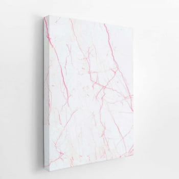 Mármore Branco E Rosa Decorativo Quadro Canvas