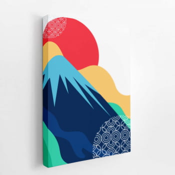 Montanhas Arte Abstrato Colorido Quadro Canvas