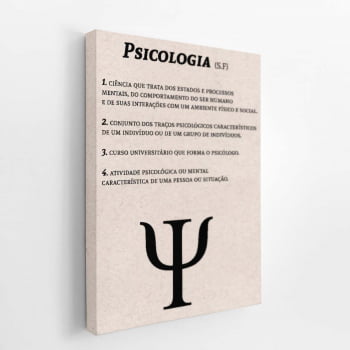 Psicologia Dicionário Minimalista Quadro Canvas