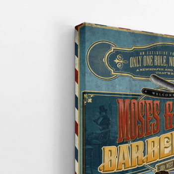 Quadro Barbearia Barber Shop Retro Vintage Canvas