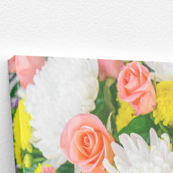 Quadro Buquê Mix de Flores Colorido Foto Canvas