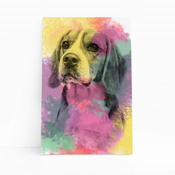 Quadro Cachorro Beagle Aquarela Tinta Canvas