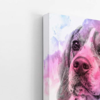 Quadro Cachorro Beagle Tinta Aquarela Canvas