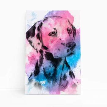 Quadro Cachorro Dálmata Colorido Aquarela Canvas 