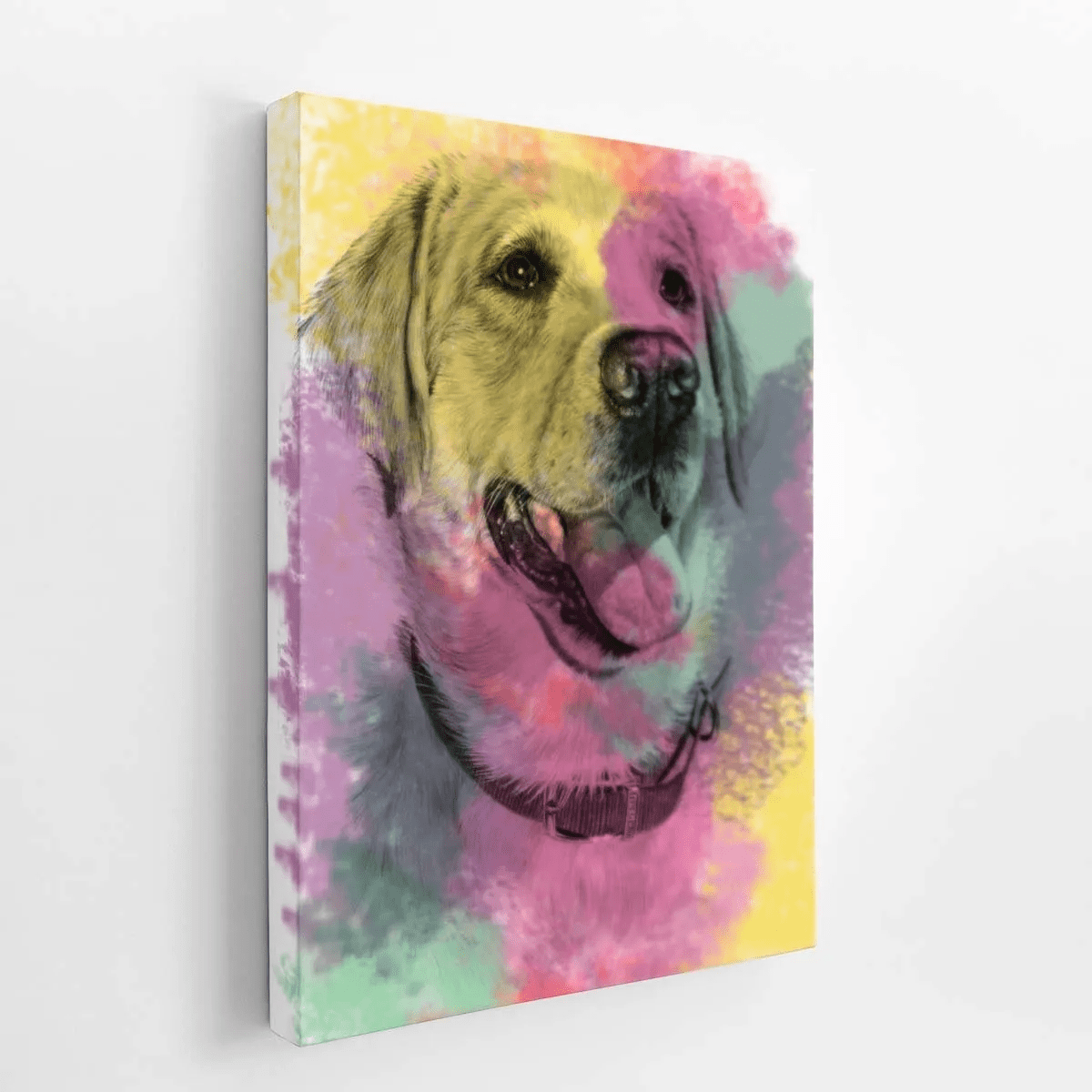 Quadro Cachorro Labrador Tinta Aquarela Canvas