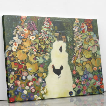 Quadro Jardim com Galinhas Gustav Klimt Canvas