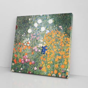 Quadro Jardim Florido Gustav Klimt Flores Canvas