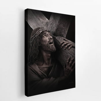 Quadro Jesus Cristo Carregando a Cruz Canvas