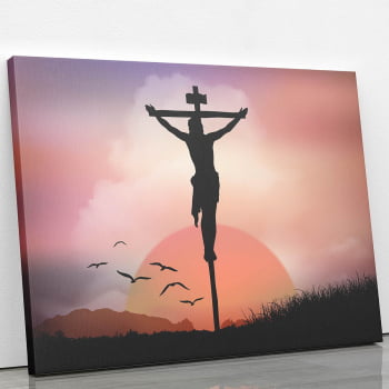 Quadro Jesus Crucificado Cruz Cristianismo Canvas 