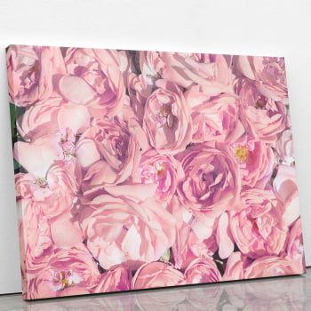 Quadro Rosas Flores Tons de Rosa Colorido Canvas 