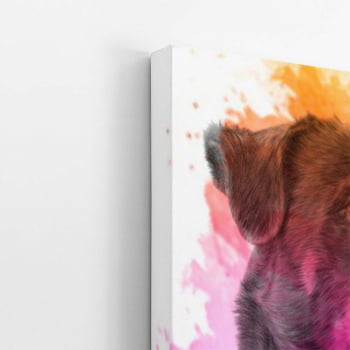 Quadro Rottweiler Cachorro Colorido Aquarela Canvas