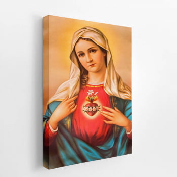 Quadro Sagrado Coração de Maria Imaculadada Canvas