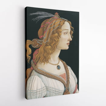Quadro Sandro Botticelli Retrato Jovem Mulher Canvas Látex