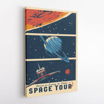 Quadro Space Tour Espaço Universo Foguete Canvas