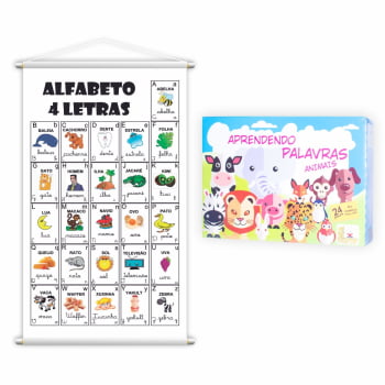 Kit Jogo Aprendendo Palavras + Banner Alfabeto 80x50cm 