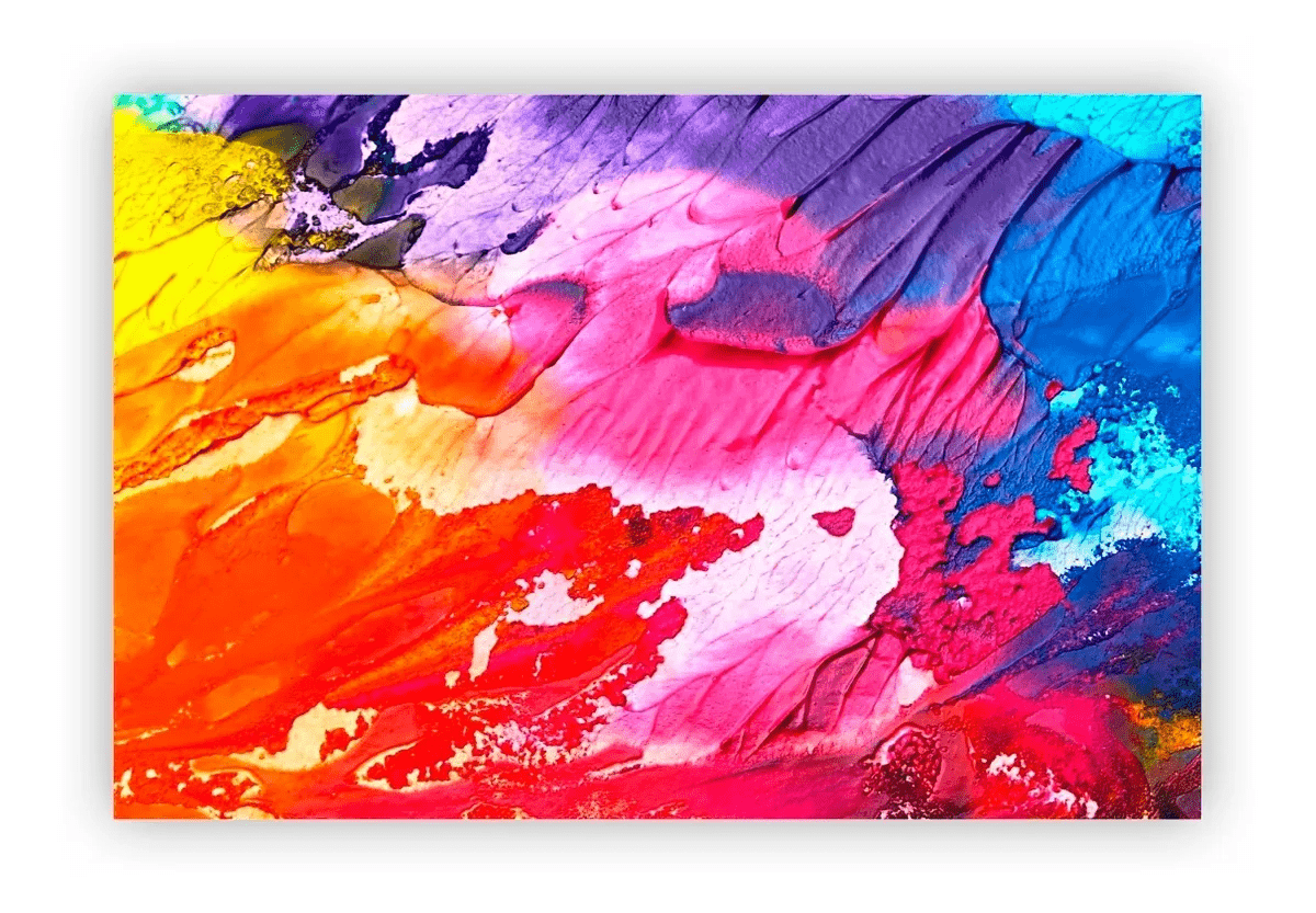 Quadro Canvas Premium Abstrato Colorido Pinceladas