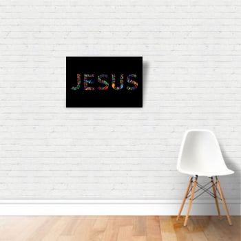 Quadro Canvas Premium Jesus Cristo Palavra Colorida