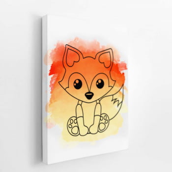 Raposa Animal Laranja Infantil Quadro Canvas