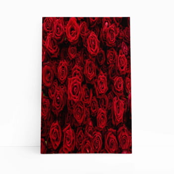 Rosas Buquê de Flores Vermelho Quadro Canvas