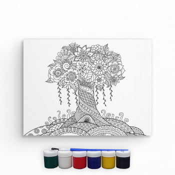 Tela Para Pintura Infantil Colorir Pintar Canvas Unicórnio - Loja PlimShop