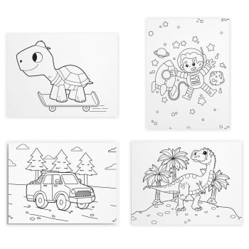 Tela Para Pintura Infantil Colorir Pintar Canvas Kit 4 Unidades Menino