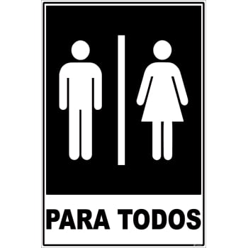Kit 4 Placas Banheiro Masculino Feminino Cadeirante 20x15cm