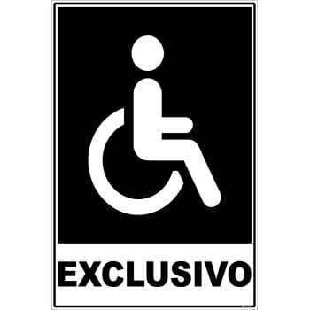 Placa de Banheiro Exclusivo Sanitário Cadeirante PS 20x15cm