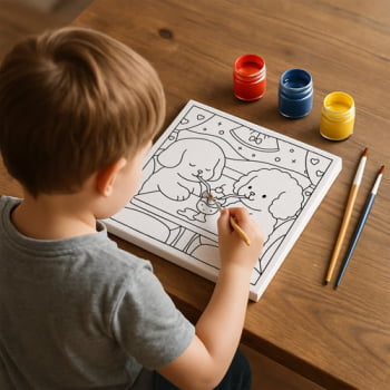Tela Canvas Para Pintar Com Desenho Infantil 30x30cm