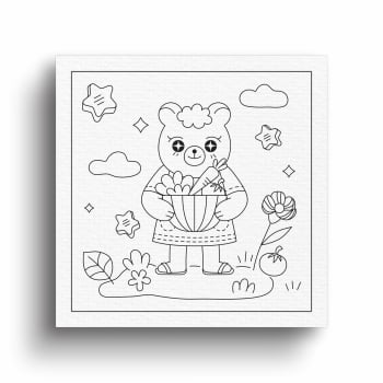 Tela Para Pintar Canvas Infantil Desenho 20x20cm