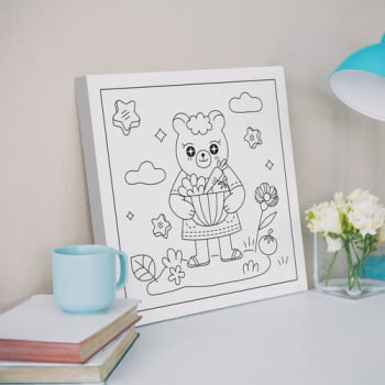 Tela Para Pintar Canvas Infantil Desenho 20x20cm